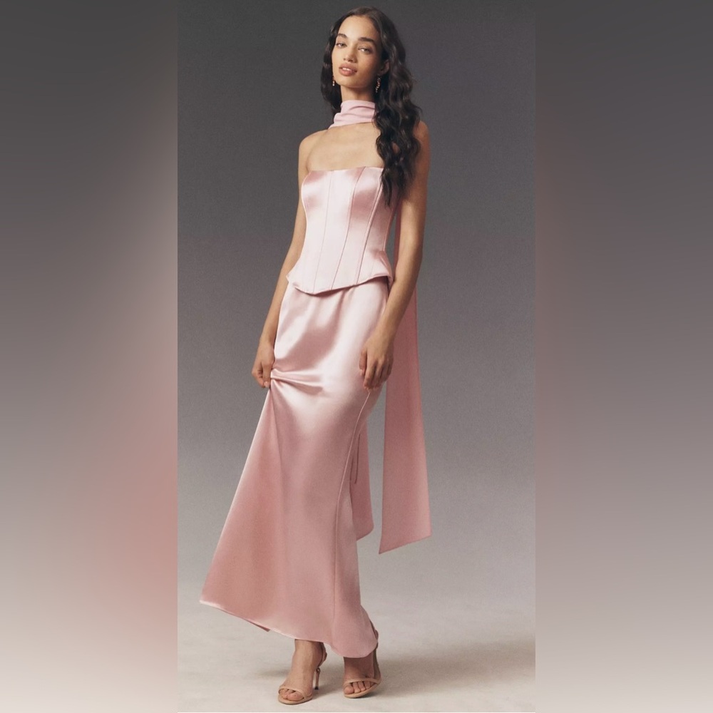 ANTHROPOLOGIE Mare Mare Mimi Satin Corset Dress